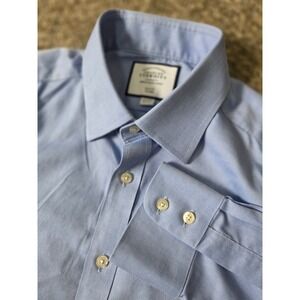 Charles Tyrwhitt Slim Fit Non-Iron Dress Shirt Blue 16.5 38 Mens Long Sleeve